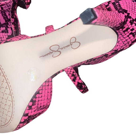 Jessica Simpson Ambrie Neon Pink Python Snake Print Sexy Heels - Picture 13 of 15